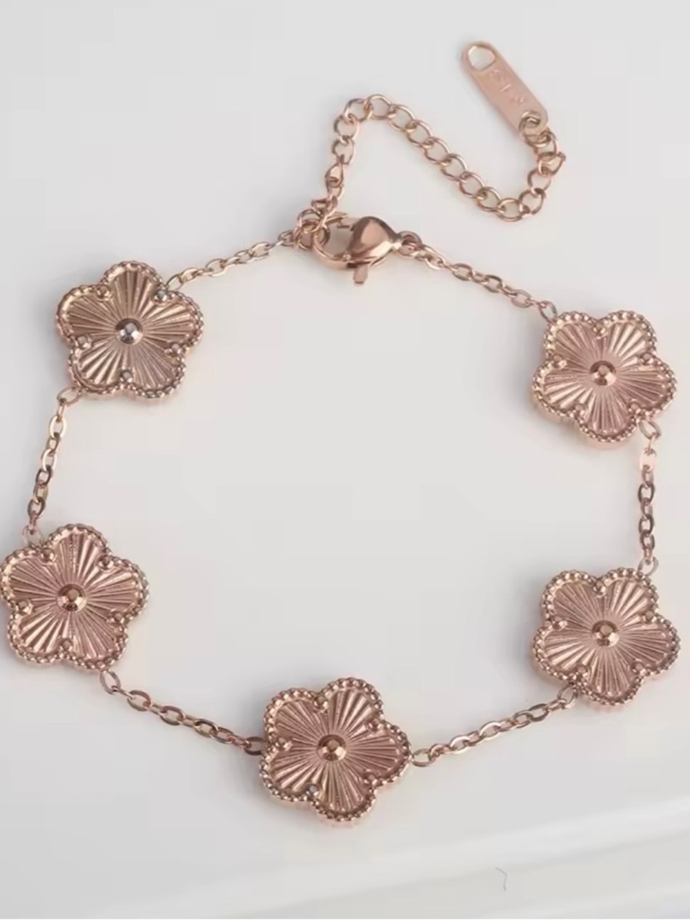 Macy's Rose Gold Floral Link Bracelet